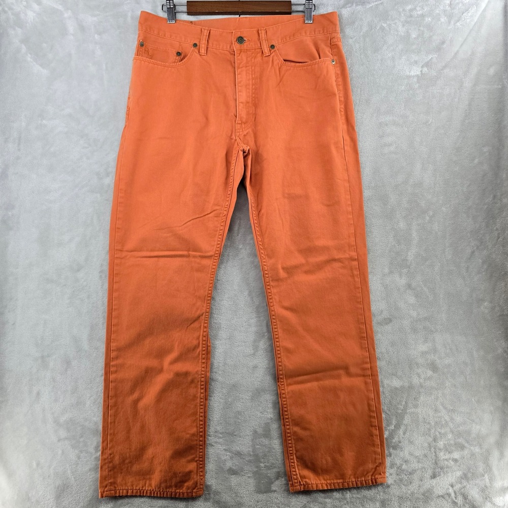 Polo Ralph Lauren Pants Mens 34x30 Orange Authentic Dungarees Straight Leg